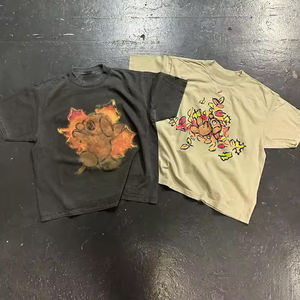 เสื้อยืดผ้าฝ้ายหนาสำหรับผู้ชายซักได้เสื้อยืดพลอยเทียมแขนยาวสองชั้นพิมพ์โลโก้ตามสั่ง - Product Image 2