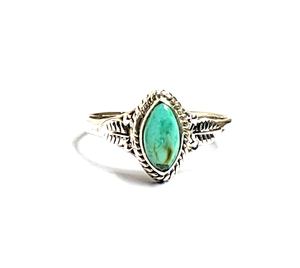 แหวนเงินแท้ 925 ประดับพลอยเทอร์ควอยซ์ธรรมชาติจากทิเบต คุณภาพเยี่ยม เหมาะสำหรับงานหมั้น งานแต่งงาน งานครบรอบ หรือเป็นของขวัญ - Product Image 3