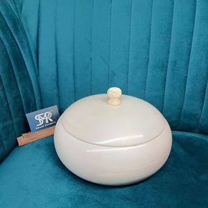 Handcrafted Eco-Friendly Polished Resin Hot <b>Pot</b> Insulated Casserole <b>Tray</b> Lid Angel Elegant Food Warmer Serving Storage Modern - Product Image 6