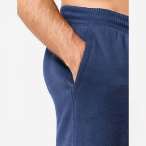 Pantalones cortos de lana azul oscuro para hombre, logotipo personalizado, ropa de calle hasta la rodilla, pantalones cortos con cordón, estilo informal, patrón ecológico - Product Image 4