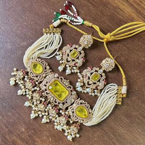 Conjunto de Gargantilla de Primera Calidad para Mujer, Hermosos Colores, Perfecto para Bodas, Fiestas, Conjunto de Collar Tradicional Indio - Product Image 5