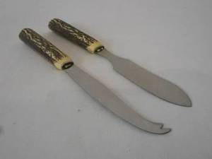 Lot de 4 trancheuses à fromage de style antique en acier inoxydable avec manche en bois, couverts parfaits pour mariage, restaurant et cuisine - Product Image 4