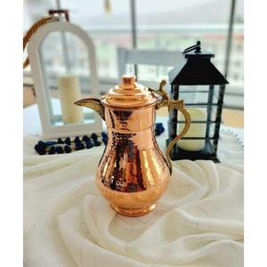 Pichet en cuivre pur de designer fait à la main de qualité supérieure pour boire de l'eau avec une finition polie luxueuse, élégante et antique - Product Image 6