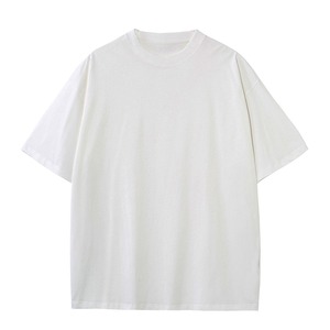 T-shirt personnalisé en polyester/coton pour hommes, qualité de luxe, côtes, col rond, épaules tombantes, surdimensionné, manches courtes, séchage rapide 320g - Product Image 1