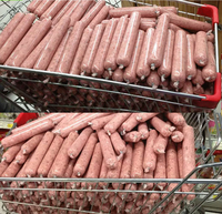 Selubung Sosis Plastik Poliamida Transparan Berkerut.