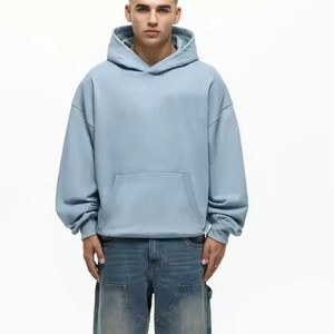 Sweat à capuche bleu surdimensionné confortable pour hommes et femmes avec coupe ample et tissu doux pour un usage quotidien - Product Image 5