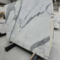 Dalle de marbre blanc Calacatta Arabescat Oro Borghini, Italie, polie, luxe moderne, 100% pierre naturelle, imperméable, résistante