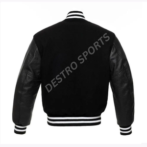 Custom Style Varsity <b>Jacket</b> for Men's Melton Wool <b>Jackets</b> Wholesale Letterman with <b>Leather</b> <b>long</b> Sleeves - Product Image 5