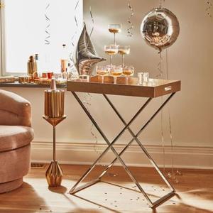 Bandeja de servicio de metal de Diseño Artesanal de primera calidad con soporte de una sola pieza con la mejor calidad y diseño a muy buen precio - Product Image 5