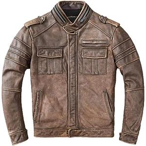 Genuine <b>Sheepskin</b> Bomber Leather <b>Jacket</b> Men Motorcycle Leather <b>Jackets</b> Brown Color Men's Leather winter <b>jacket</b> For Man - Product Image 1