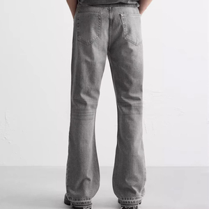 Straight Winter Knitted <b>Light</b> Denim Pants Breathable Eco-Friendly Windproof Midweight Fabric High Street <b>Letter</b> Casual - Product Image 2