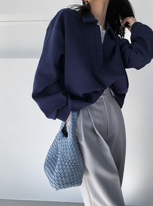 Sudaderas con capucha con hombros caídos para mujer, Sudaderas con cuello redondo de la mejor calidad para mujer, sudaderas con logotipo de diamantes de imitación personalizados para mujer - Product Image 2