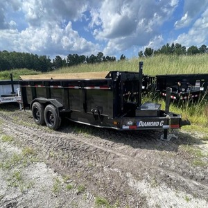Remorque professionnelle à double essieu pour transport de charges lourdes, avec essieux hydrauliques de 7000 lb, kit de bâche et rampes coulissantes, cadre en acier robuste, benne basculante - Product Image 4
