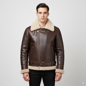 Chaquetas de cuero con cinturón y cuello de piel sintética para hombre RTS, venta al por mayor, proveedor a granel de Pakistán, 1 pieza, MOQ, chaquetas de motorista - Product Image 4