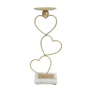 เชิงเทียนโลหะเคลือบผงสีทองรูปทรงเรขาคณิตของตกแต่งโต๊ะดีไซน์สร้างสรรค์ - Product Image 5