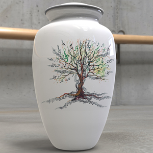 Urna de cremación para adultos con área de árbol de aluminio que incluye bolsa de terciopelo gratis L MAX B EXPORTS - Product Image 1