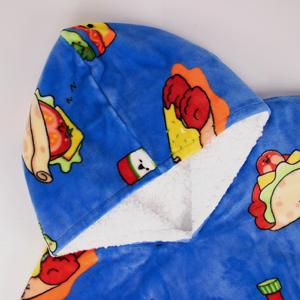 Unisex Fleece Wearable <b>Blanket</b> Hoodie with Pocket <b>Warm</b> Cosy Lounge Wear Custom Printed from Cambodia Clothing Factory - Product Image 4