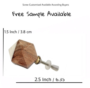 Bouton de tiroir d'armoires de porte en résine de bois de forme géométrique moderne fait à la main pour hôtel commode cuisine chambre salon armoire utilisation - Product Image 3