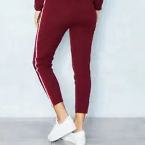 Pantalon de jogging en molleton français pour femme, coupe ajustée, avec logo personnalisé, style sport, gym, hip-hop, poids lourd, rayé - Product Image 6