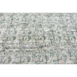 Vintage 7x10ft Beige & Vert Turc Laine Tapis Plat Tissage Patchwork Conception pour Salon Décor pour Adolescents - Product Image 5