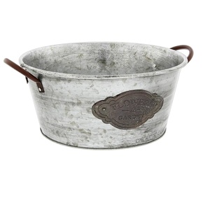 Conjunto rústico de tres macetas de maceta galvanizadas de metal Diseño atractivo Maceta de metal de moda al precio más bajo - Product Image 4