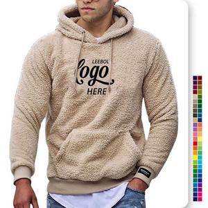 Sudaderas con capucha de alta calidad Logotipo bordado personalizado Hombres de gran tamaño Sherpa Sudadera con capucha Sudadera en blanco Sherpa Fleece Pullover Sudadera con capucha para hombres - Product Image 1