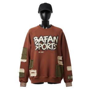 เสื้อสเวตเชิ้ตผู้หญิง ผ้าฝ้ายนุ่ม ฟลีซ 300 GSM สีเอิร์ธโทน แต่งแผ่นปะ แอพพลิเค โลโก้สั่งทำ เสื้อสเวตเชิ้ตผู้หญิงระบายอากาศได้ดี - Product Image 1