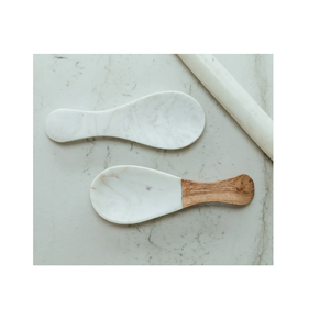 Porte-cuillère en bois et marbre porte-ustensile porte-cuillère en bois pour cuisine et restaurant table à dîner cuillère de service utilisation repose - Product Image 4