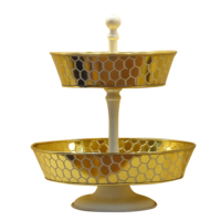 Présentoir à gâteaux rond en métal de luxe fait à la main plateau d'affichage à desserts fantaisie pour anniversaire mariage et célébration