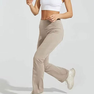 Hot Selling Best Price Women's Flare <b>Legging</b> High Waisted Compression Tight Push <b>Pockets</b> Full Length Solid Color Eco-Friendly - Product Image 4