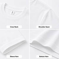 T-shirt de haute qualité avec logo brodé personnalisé pour unisexe, 180 grammes, col rond, motif lettres, t-shirt décontracté coupe ajustée