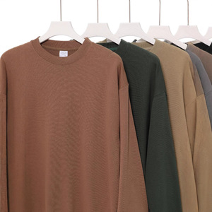 Factory Custom O-Neck Solid 100% Cotton <b>Mens</b> Sweatshirt Fine Quality Fleece <b>Lined</b> Front Logo Casual Clothing for Winter - Product Image 3