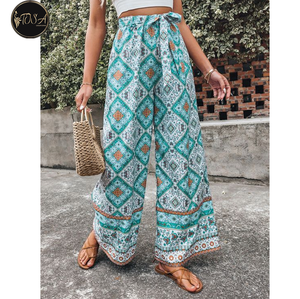 Thin Breathable Casual Summer Thin Culottes Women's Loose High <b>Waist</b> Sexy Ladies Women Wide Leg Trousers Pocketed Solid Color - Product Image 4