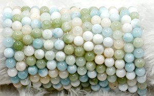 Piedras Preciosas de Morganita Natural Pulida de Primera Calidad, Forma Redonda Lisa, Cuentas Redondas de 8 mm para Pulseras - Product Image 6