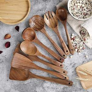 Wood Kitchen Utensils Handmade Spatula Fork Non Sticky Cook Tools Durable <b>Wooden</b> <b>Cooking</b> <b>Spoon</b> - Product Image 3