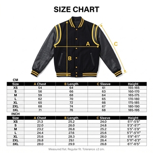 Blouson universitaire personnalisé pour homme, brodé, en mélange de laine, manches en cuir, coupe-vent, hiver, décontracté, col montant, motif uni - Product Image 6