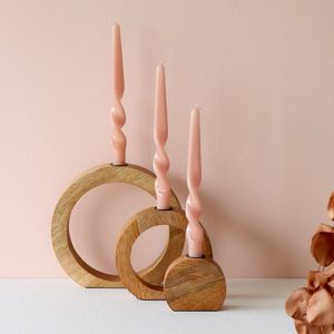 Candelero de madera de acacia Natural hecho a mano de diseño americano, soporte de vela pulido para decoración del hogar de Navidad - Product Image 6