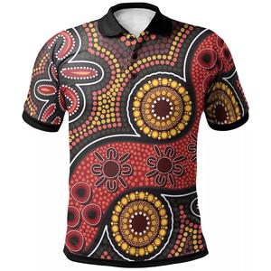 Polos de algodón 100% para hombre, camisetas de manga corta estampadas en estilo aborigen, camisetas personalizadas, característica antiarrugas incluida - Product Image 3