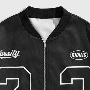 Men's <b>Jackets</b> High Quality Custom Number Print Varsity <b>Jacket</b> Casual Style Embroidered <b>Patches</b> Letter Pattern Zipper Closure - Product Image 3