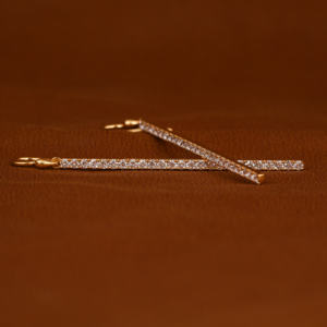 ต่างหูเพชรขนาดยาวสำหรับผู้หญิง14KT ประดับด้วยทองคำอย่างมีสไตล์ดีไซน์คลาสสิกสำหรับทุกโอกาส - Product Image 2