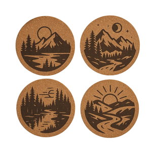 Posavasos Decorativo de Madera con Diseño Artístico, Posavasos Redondo Cortado con Láser para Tazas de Té y Café, Decoración de Mesa de Comedor - Product Image 1