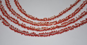 Chaîne de chapelet de perles Hydro de quartz rouge enveloppée de fil plaqué argent de qualité supérieure, chaîne de perles de chapelet épais pour la recherche de bijoux - Product Image 4