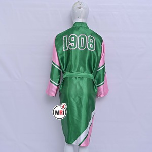 Robes de luxe personnalisées pour dames Peignoir en satin de soie de haute qualité Vêtements de nuit brillants Vêtements de nuit pour femmes Robe d'été - Product Image 6