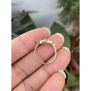 14k Gold Aquamarine Diamond <b>Ring</b> Elegant Jewelry for Women - Product Image 4