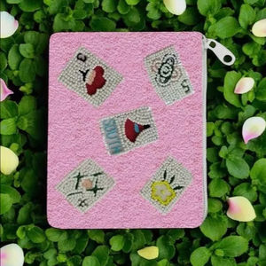 Porte-monnaie à fermeture éclair personnalisable pour femmes, sacs à main mignons avec design perlé, porte-cartes pour enfants pour Noël, tendance - Product Image 1