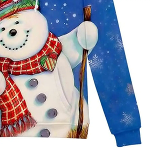 Sudadera con capucha de gran tamaño de invierno informal Unisex 100% algodón otoño Navidad bordado Diseño personalizado Navidad bordado liso - Product Image 5