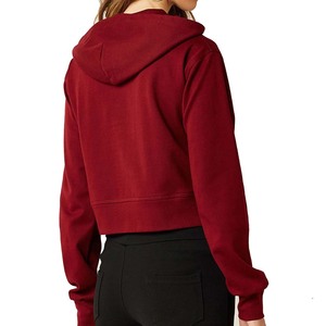 Calidad Premium al por mayor 2025 transpirable cómodo mejor diseño personalizado logotipo impresión peso ligero mujeres Crop Top sudaderas con capucha - Product Image 3