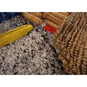 Tapiz y Arte Mural de Lana Azul y Seda de Bambú Caminantes, Diseño Abstracto Bohemio con Plantas para Uso Decorativo - Product Image 2