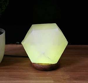 Mini lampes USB en forme de diamant de sel blanc de l'Himalaya, Mini lampe USB en forme de diamant de sel de l'Himalaya, Lampes à sel USB de l'Himalaya blanc - Product Image 2
