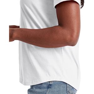 Camiseta de cuello redondo de alta calidad para mujer, Camiseta 100% de algodón para mujer, camiseta de manga corta con logotipo personalizado para mujer - Product Image 4